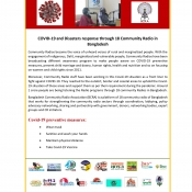 COVID-19 and Disasters response through 18 Community Radio in Bangladesh
